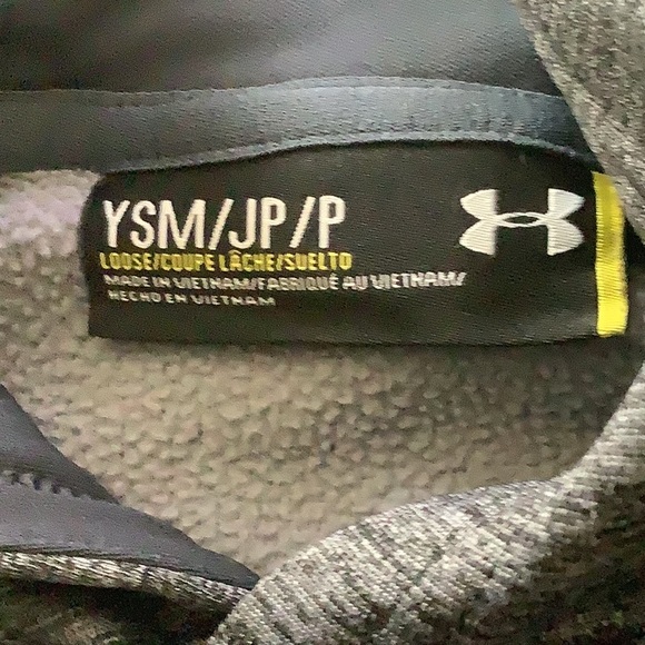 Under Armour sweatshirt hoodie gray & black size YSM/JP/P in excellent s… - Picture 4 of 8